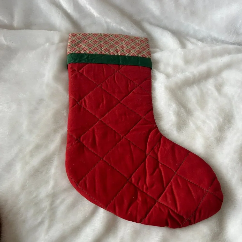 VINTAGE Rocking Horse Christmas Stocking Holiday Classic 15 in X 6‎ in